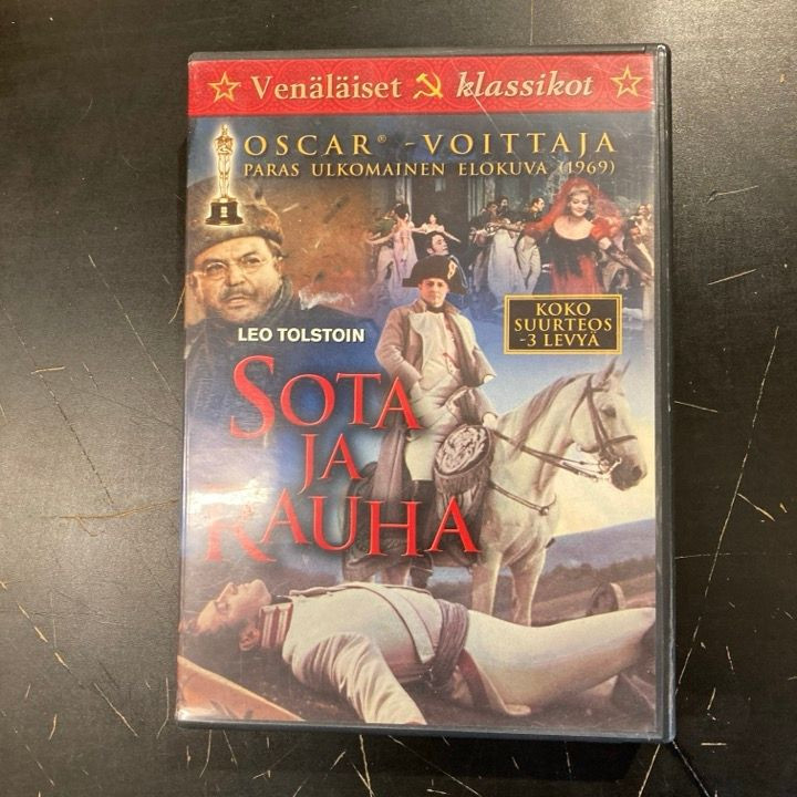 Sota ja rauha (1968) 3DVD (VG+-M-/M-) -draama/sota-